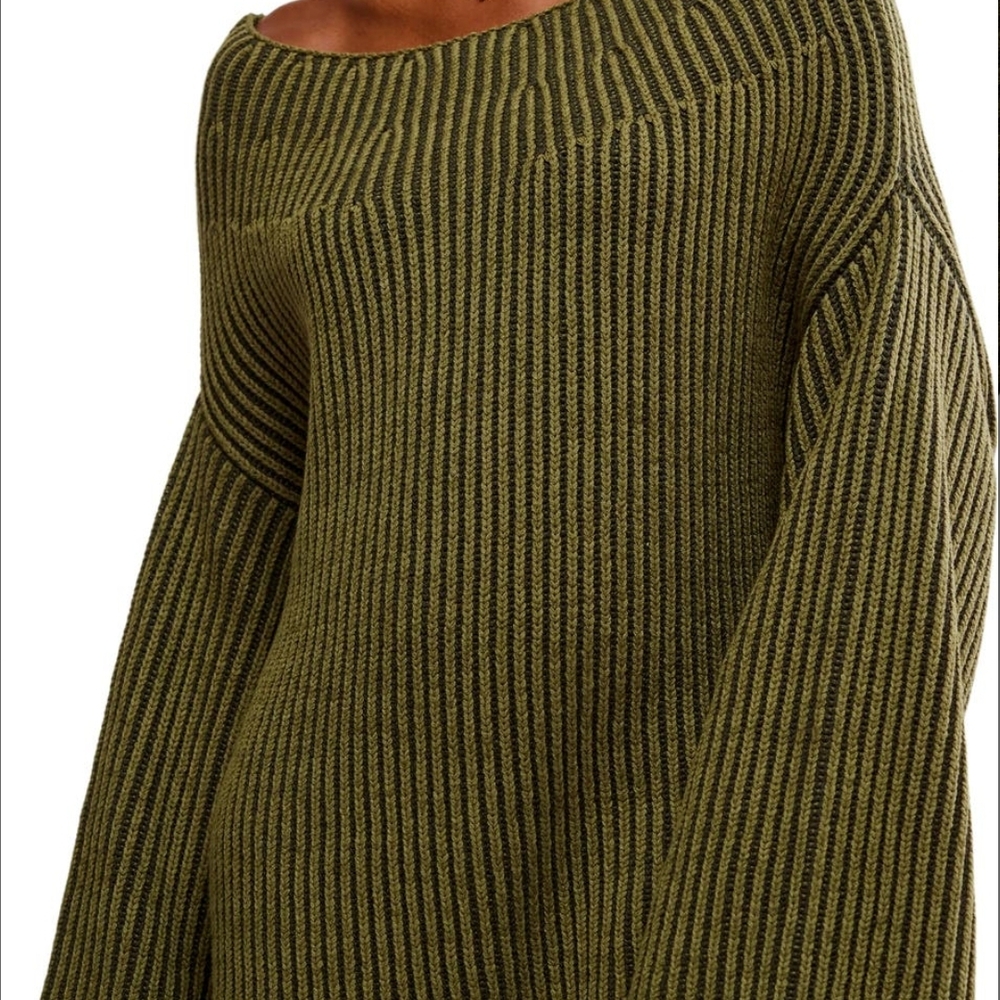 NWOT FREE PEOPLE boat Neck Tunic Sweater SZ M - Picture 5 of 8